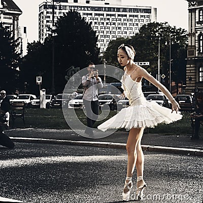 Ballet dancer open air performance Editorial Stock Photo