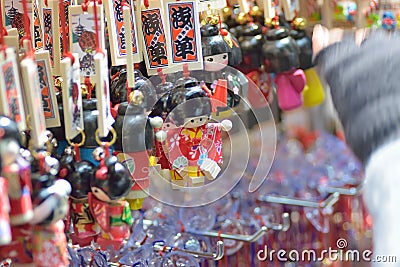 Japanese Dolls at Tokyo shopping streets Editorial Stock Photo