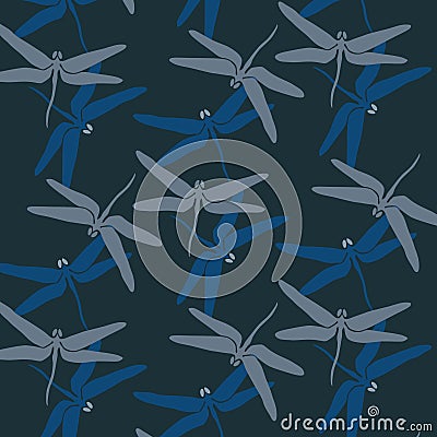 Japanese dragonflies pattern Vector Illustration