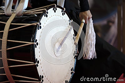 Japanese drummer in action Stock Photo