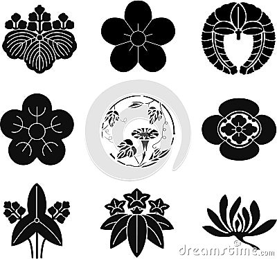 Japanese Family Crests Vector Illustration