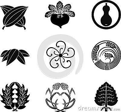 Japanese Family Crests Vector Illustration