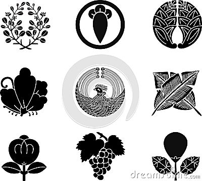 Japanese Family Crests Vector Illustration