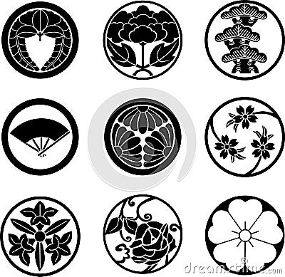 Japanese Family Crests Vector Illustration