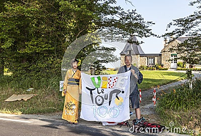 Japanese Fans of Le Tour de France Editorial Stock Photo