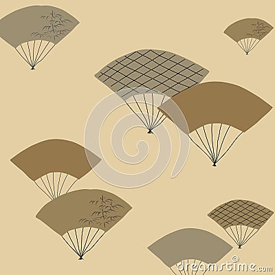 Japanese fans pattern Vector Illustration