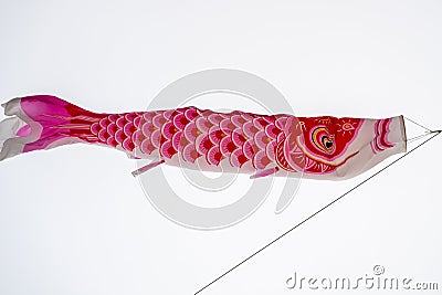 Japanese Fish Flag: Koinobori. In Japan fish flags are symbols for children's day. Stock Photo