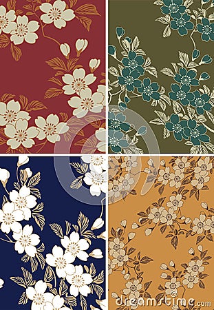 Japanese floral background Stock Photo