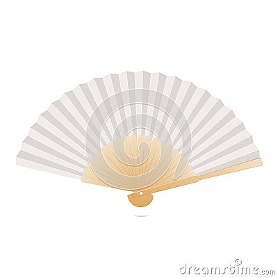 Japanese folding fan isolated on white background. Vector Illustration