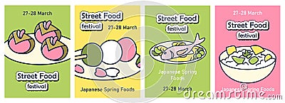 Japanese food brochure Vector Illustration