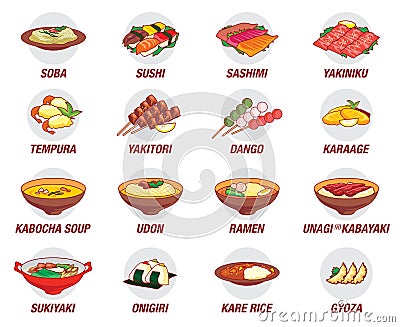 JAPANESE FOOD ICON Stock Photo