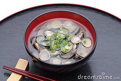 Japanese food, Miso soup of shijimi clam Stock Photo