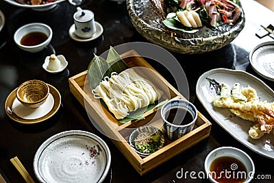 Japanese food set on the table Stock Photo