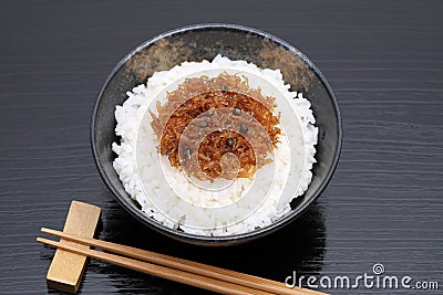 Japanese food, Tsukudani of chirimen jako Stock Photo