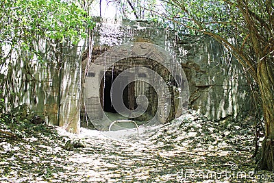 Japanese Fuel Bunker Ruins on Tinian Stock Photo