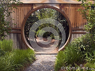 Japanese Garden Gate Stock Photo