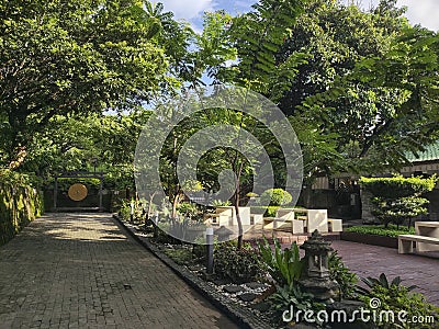 Japanese garden inside the Rizal Park in Manila Editorial Stock Photo