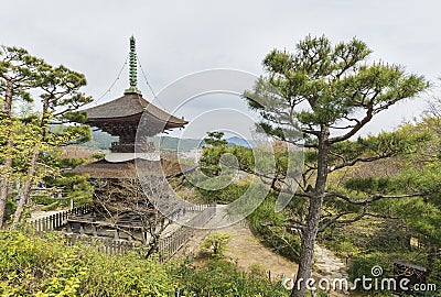 Japanese garden in Kyoto, Japan Stock Photo