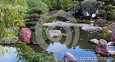 Japanese garden in Monte Carlo, Stock Photo