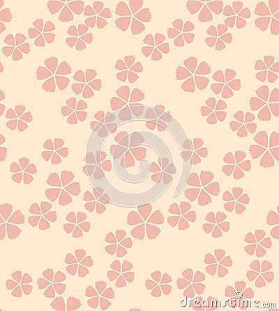 Japanese Gentle Flower Falling Vector Seamless Pattern Vector Illustration