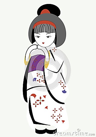 Japanese girl Vector Illustration