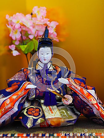 Japanese girls day Emperor doll. Stock Photo