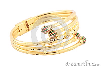 Japanese gold bracelet Stock Photo