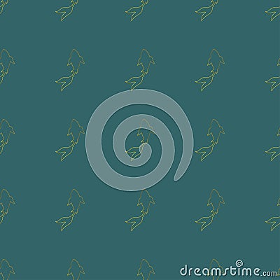 Japanese Golden koi-koi carp fish endless pattern Vector Illustration