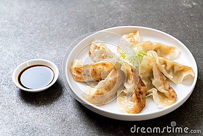 Japanese gyoza or dumplings snack Stock Photo