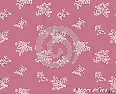 Japanese Hawai Flower Motif Vector Seamless Pattern Vector Illustration