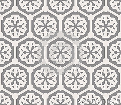 Japanese Hexagon Star Net Vector Seamless Pattern Vector Illustration