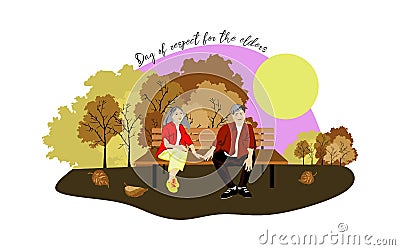 Japanese Holiday Keiro no Hi. Respect for the Aged Day. Day of respect for the elders Vector Illustration