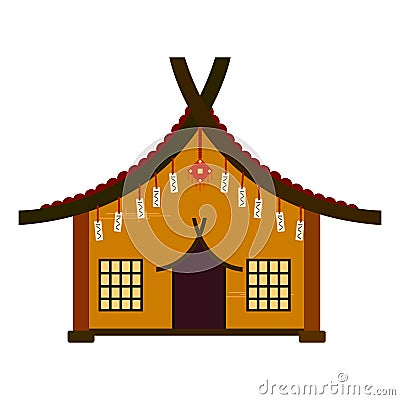 Japanese house with amulets Vector Illustration