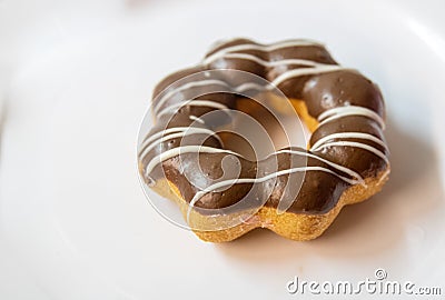 Japanese Inspired Chocolate Donut Stock Photo