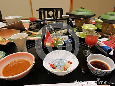 Japanese Kaiseki Cuisine Stock Photo