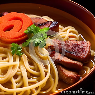 japanese kake udon noodles tasty, udon noodles food Stock Photo