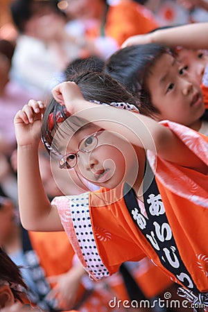 Japanese kids traditional dance Editorial Stock Photo