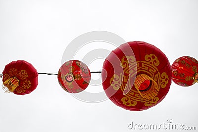 Japanese lanterns in front of the obelisk Washington Monument is the National Mall in Washington, D.C Stock Photo