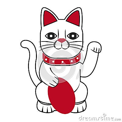 Japanese lucky cat decorative symbol Vector Illustration