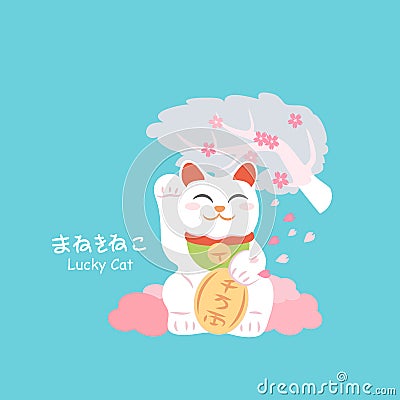 Japanese lucky cat Vector Illustration