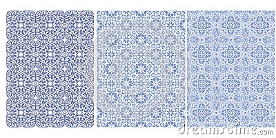 Japanese Luxury Moroccan Floral Tile Abstract Vector Background Collection Vector Illustration