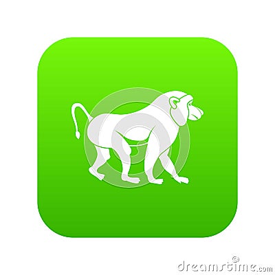 Japanese macaque icon digital green Vector Illustration