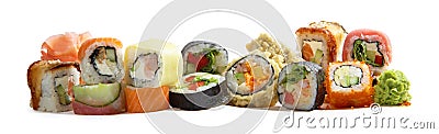 Japanese maki mix rolls assorted Stock Photo