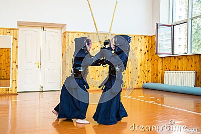 Japanese martial art of sword fighting Editorial Stock Photo