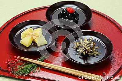 Japanese new year festive food, osechi ryori Stock Photo