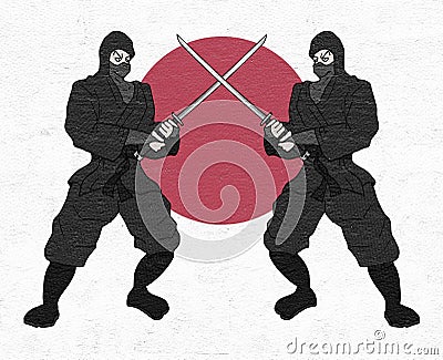 Japanese ninjas Stock Photo