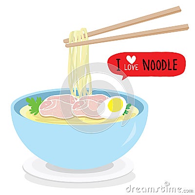 Japanese noodle Ramen Food Bowl Vector Vector Illustration