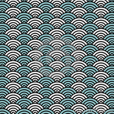 Japanese ocean wave pattern Vector Illustration