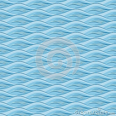 Japanese Ocean Wave Vector Seamless Pattern Vector Illustration