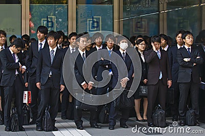 Japanese office workers Editorial Stock Photo